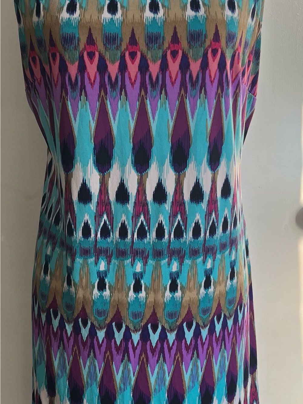 madison leigh Multicolor Ikat Maxi Dress - Turquoise, Purple & Pink